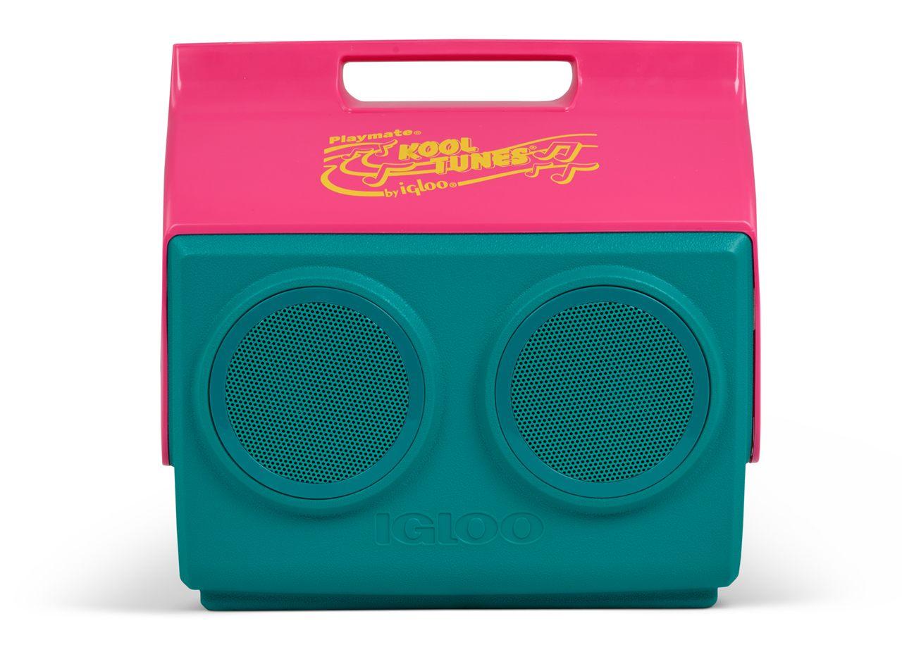 Façade de la glacière Igloo KoolTunes avec ses deux haut-parleurs ronds