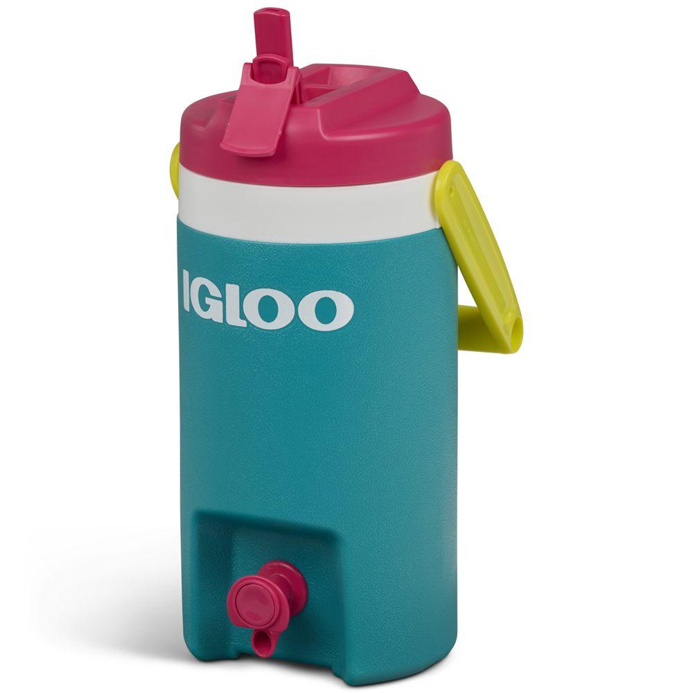 Distributeur de boissons Igloo Retro turquoise à robinet rose