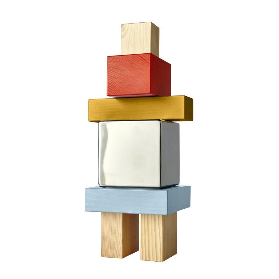 Sculpture de blocs de bois empilés multicolores KONSTRUNDA d'Akanksha Deo