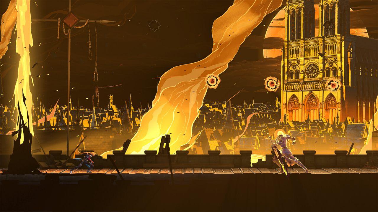Castlevania: Belmont's Curse, Rose Belmont dans le Paris en flammes de 1499, Notre-Dame en arrière-plan