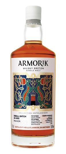 Flacon Armorik 18 ans Antologiezh, whisky breton brut de fût