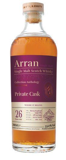 Flacon Arran 26 ans 1999, élevé en fût de sherry