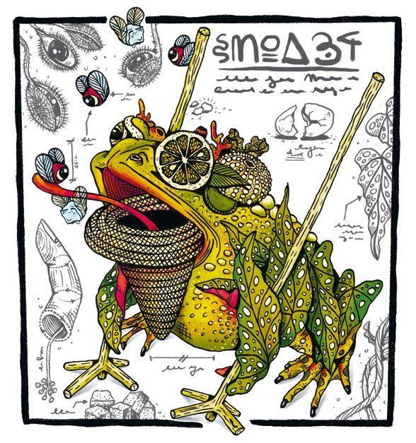 Le Crapaud Buffle, dessiné par Gribouilliz pour une étiquette Neisson
