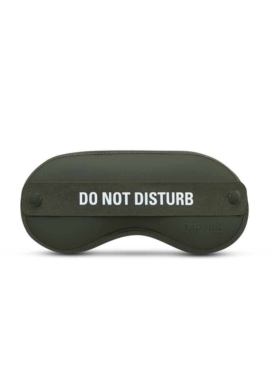 Masque de sommeil Lipault Dark Moss au bandeau imprimé Do not disturb
