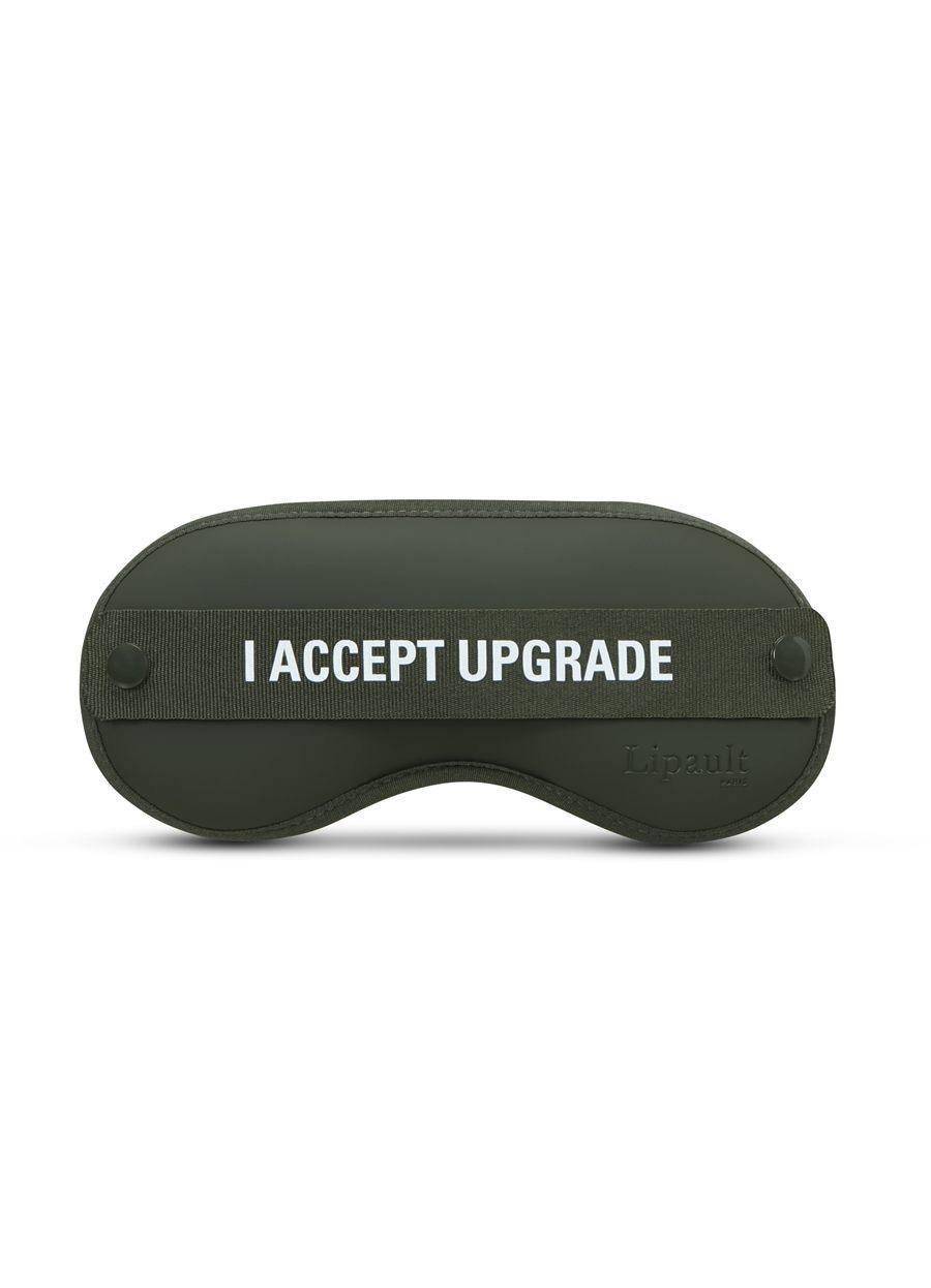 Masque de sommeil Lipault Dark Moss au bandeau imprimé I accept upgrade