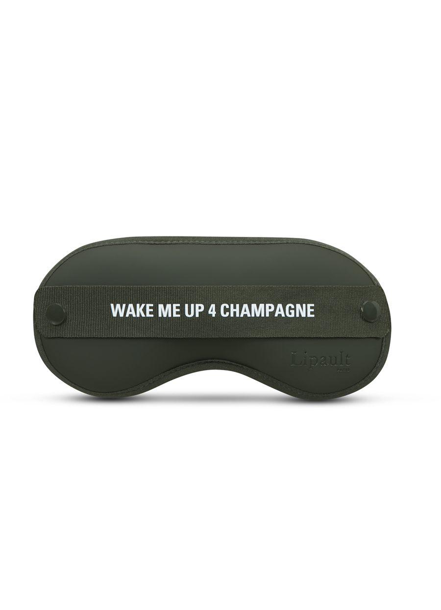 Masque de sommeil Lipault Dark Moss au bandeau imprimé Wake me up 4 champagne