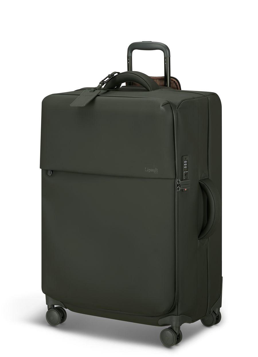 Valise cabine Lipault 55 cm en Dark Moss, coque, roues et poignée assorties