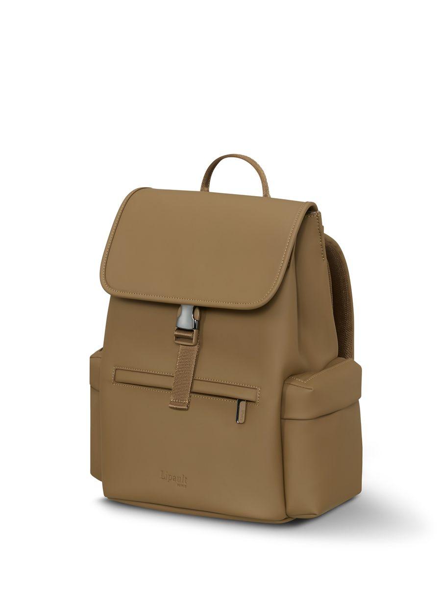 Sac à dos mini Cargo Lipault en Golden Mud, rabat et boucle assortis
