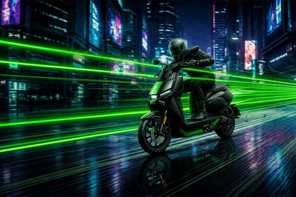 Razer a imposé son vert aux claviers, aux casques et aux fauteuils : avec le NIU FQiX x Razer, il gagne pour la première fois la route.