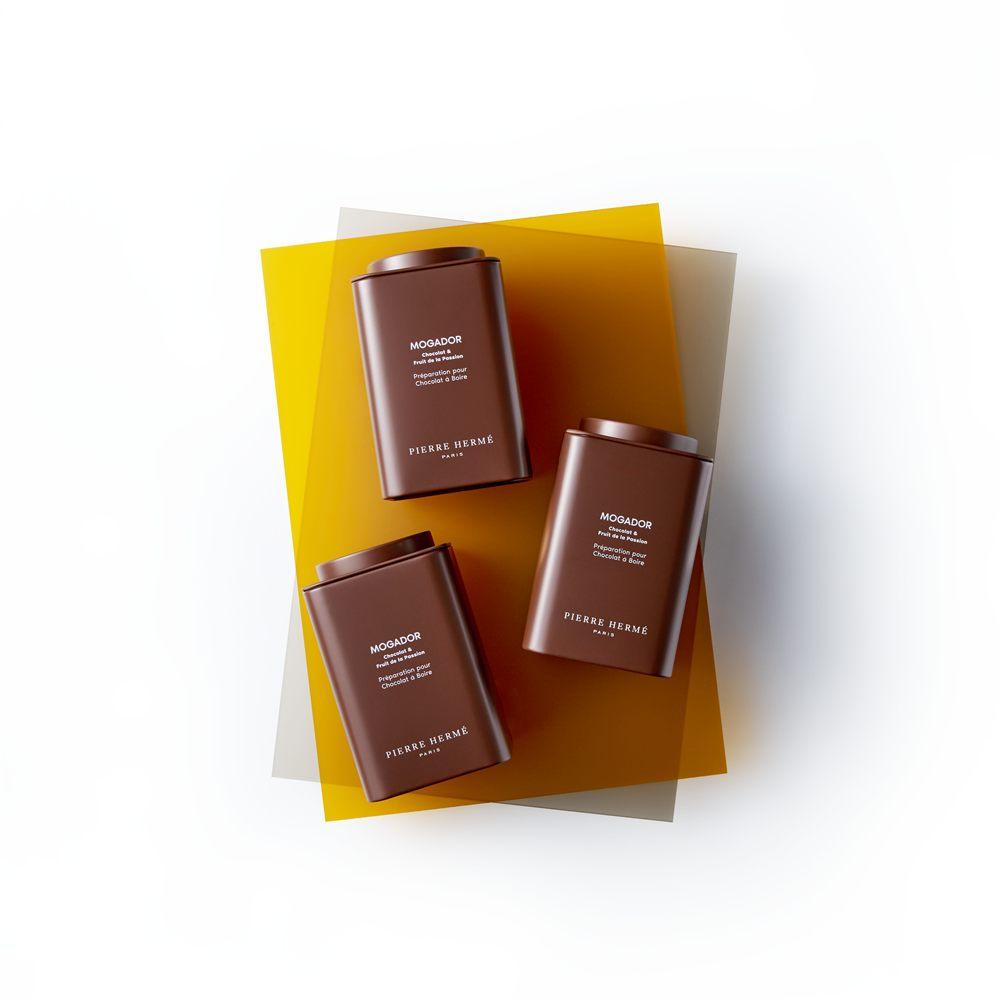 Chocolat a boire Mogador de Pierre Herme, boites de poudre