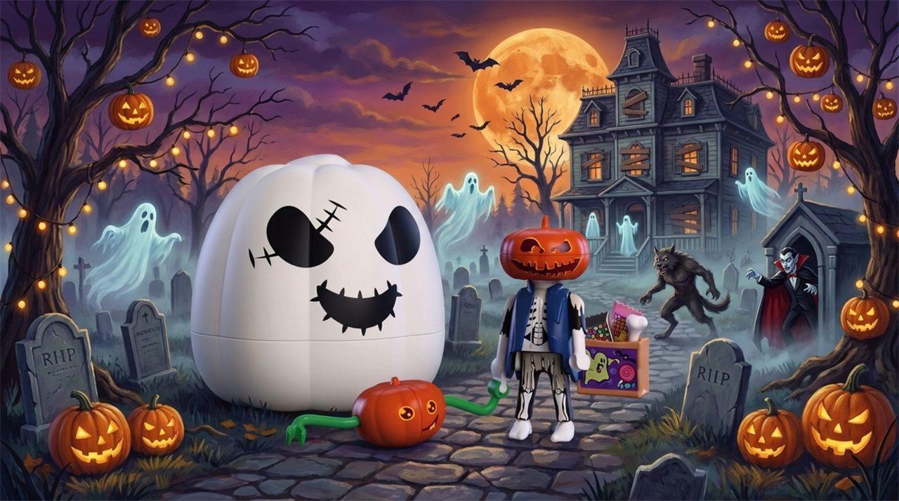 Halloween sans citrouille, n&rsquo;est plus la même fête ! Playmobil va pas plus loin avec quatre citrouilles qui dévoilent en leur cœur de « terrifiantes » surprises