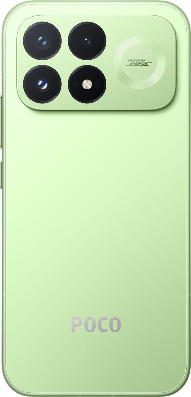Le dos vert Aurora Green du POCO F9 Pro, à coque photoluminescente