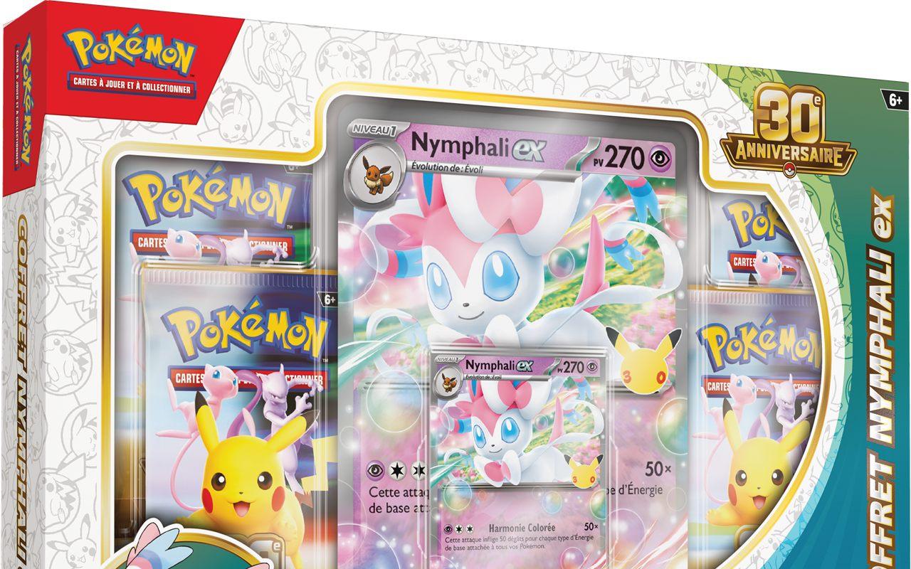 Coffret Pokémon-ex du JCC Pokémon 30e Anniversaire avec la carte Nymphali-ex
