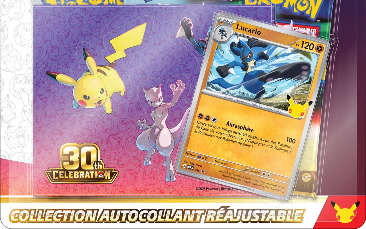 Collection autocollant réajustable avec la carte promo Lucario