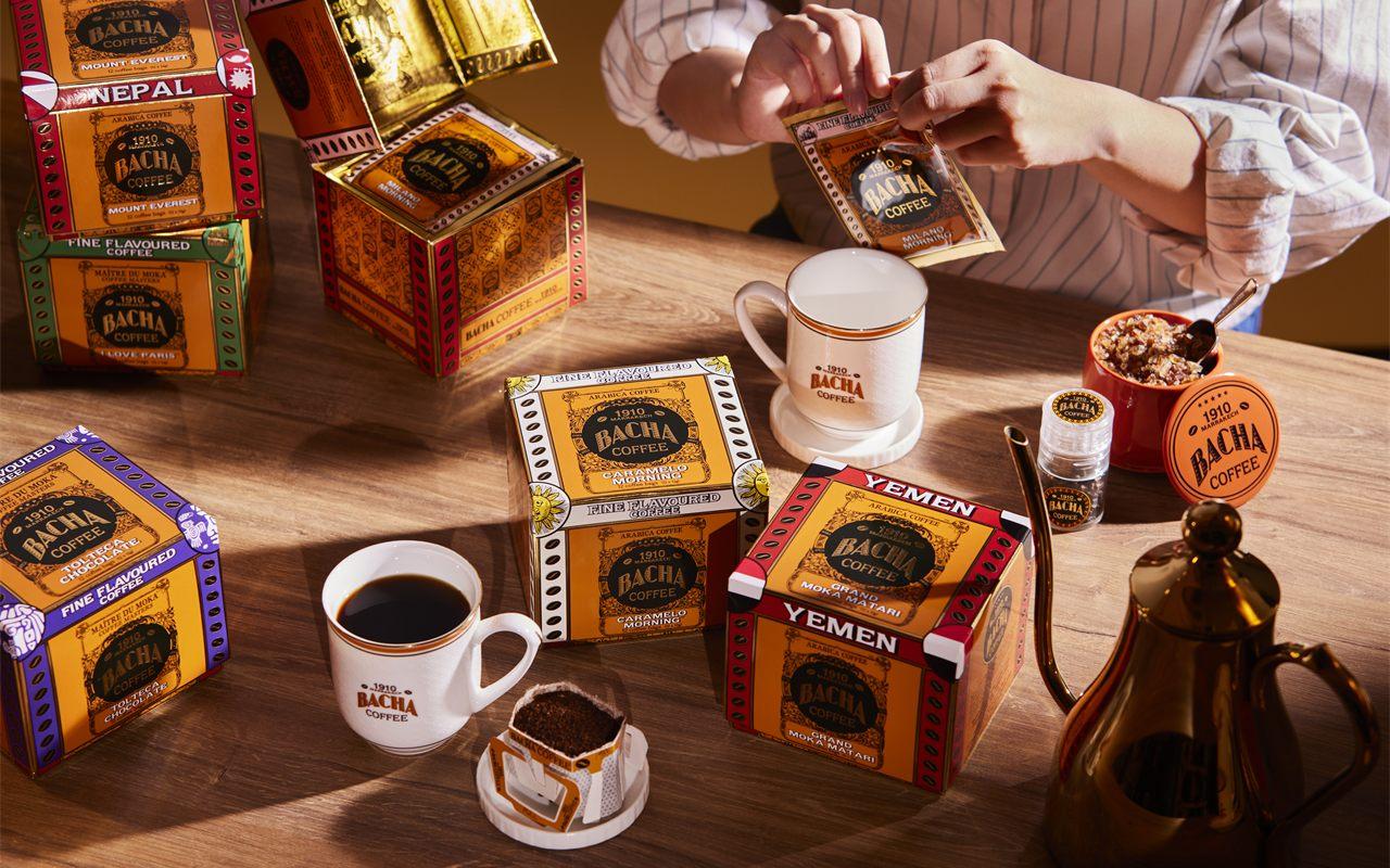 Coffrets de sachets Bacha Coffee, dont les origines Népal et Yémen