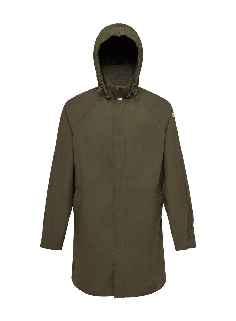 Manteau Inverness Pyrenex en coton Ventile, coloris kaki