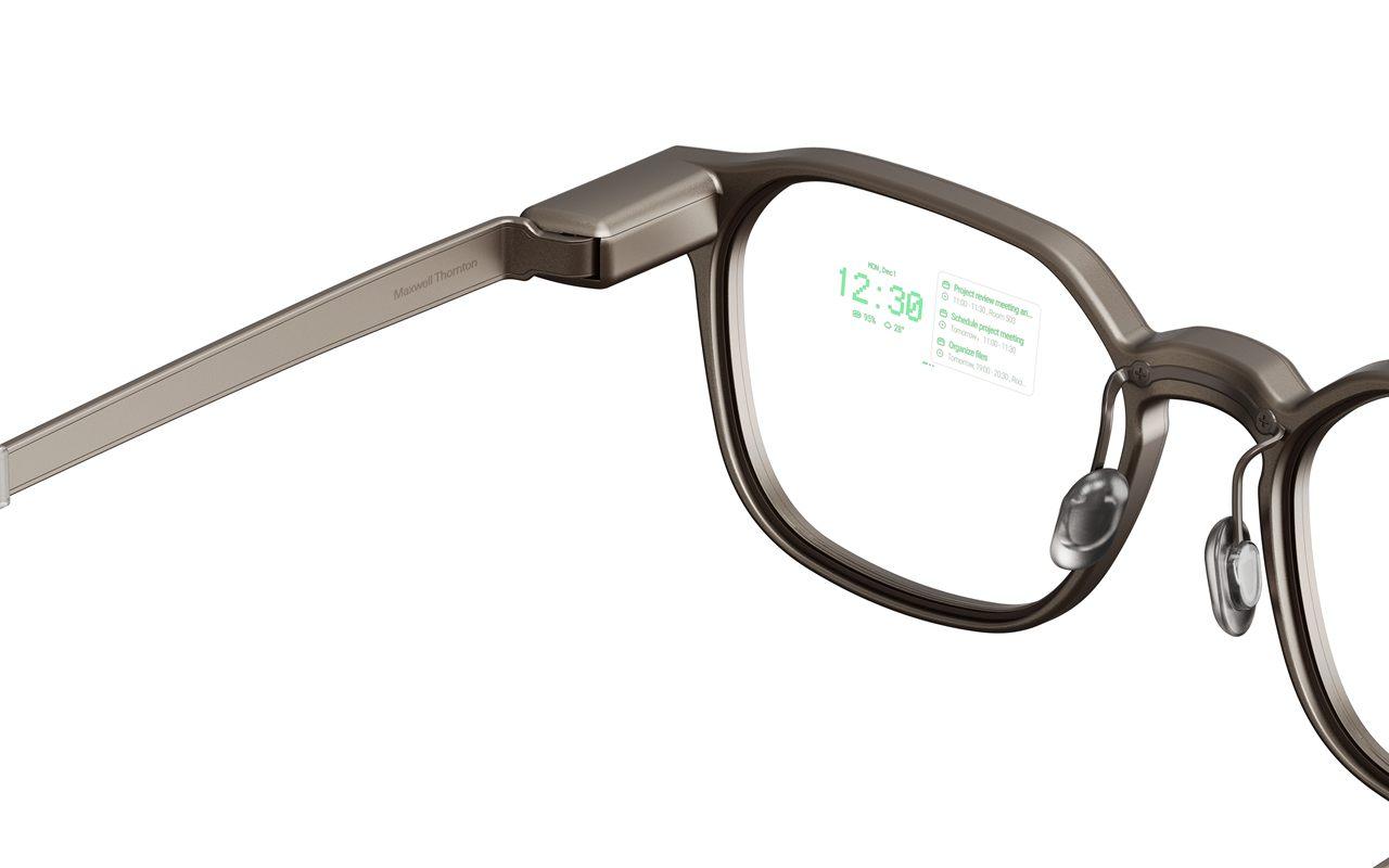 Lunettes RayNeo iO coloris or, affichage vert lisible dans le verre