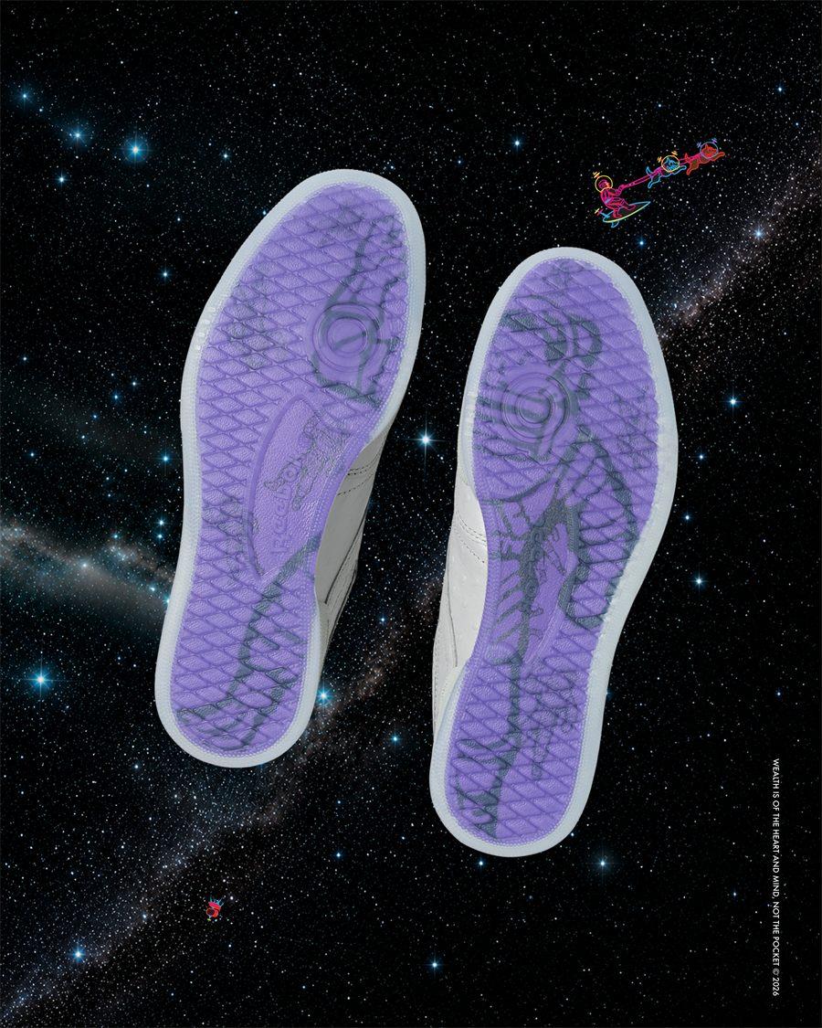 Semelles translucides violettes de la Reebok Club C 85 Billionaire Boys Club