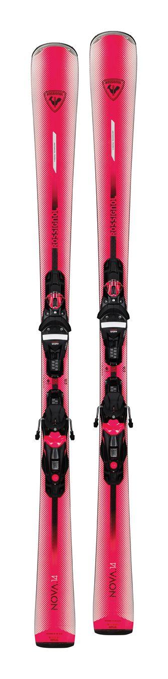 Skis Rossignol Nova 14 rose vif avec fixations