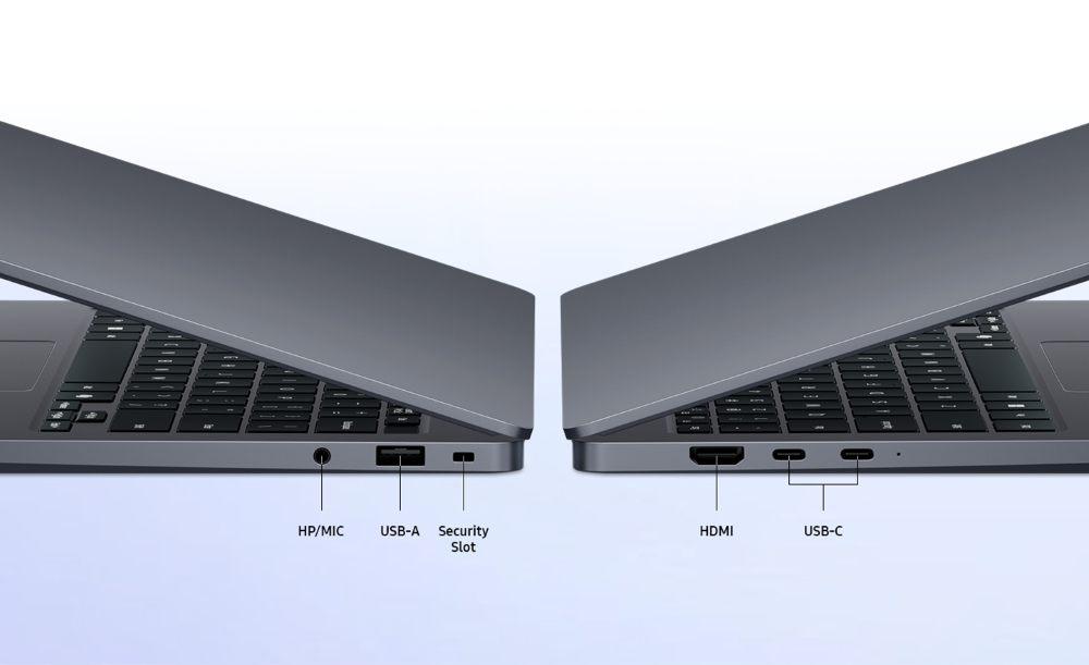 Ports HDMI, USB-A, USB-C et prise casque sur les flancs du Galaxy Book6