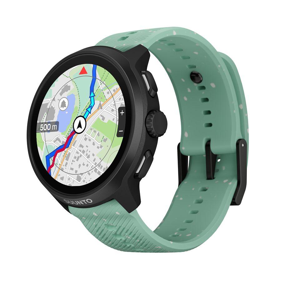 Cartographie affichée sur l'écran de la Suunto Run 2, thème clair