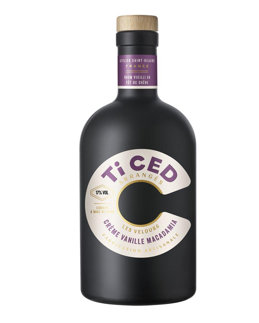 Bouteille noire Ti CED Les Velours Crème Vanille Macadamia de 70 cl