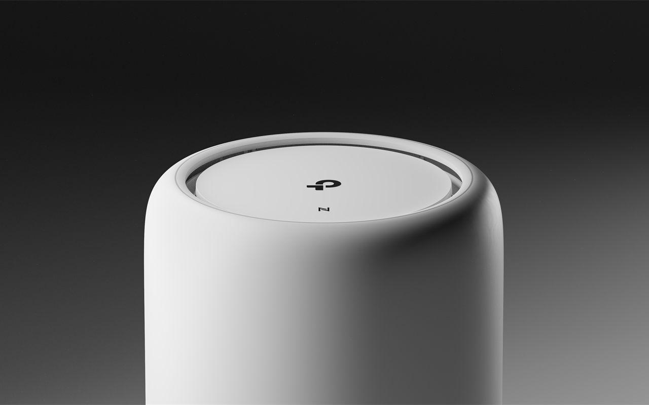 Dessus brillant du système mesh TP-Link Deco 8 Ultra en gros plan