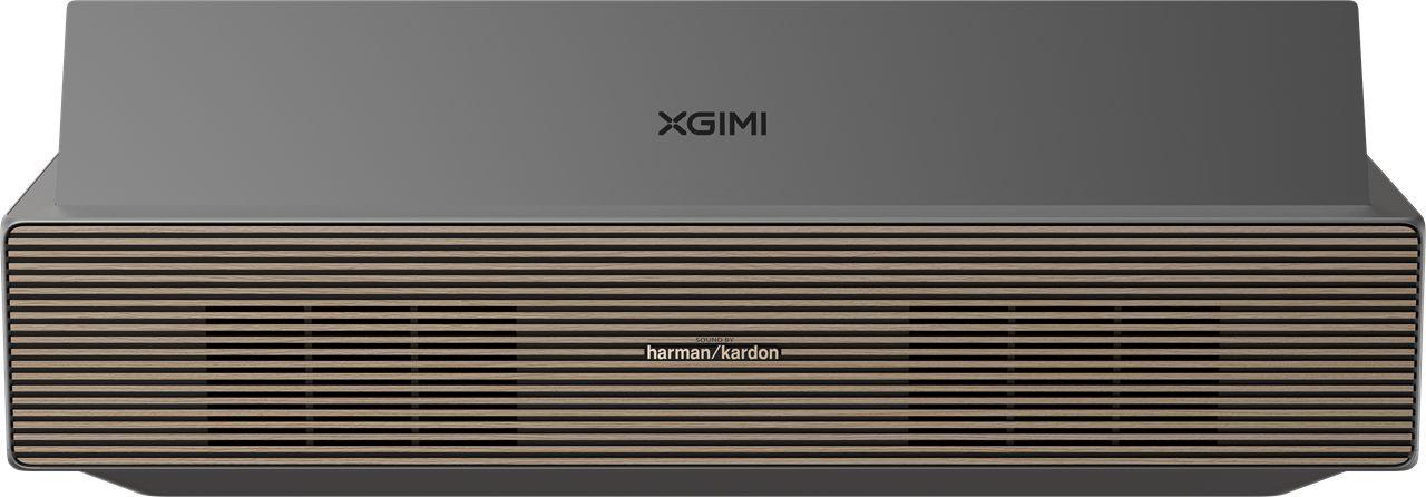 Façade avant du XGIMI AURA 3 Max avec la signature audio Harman Kardon