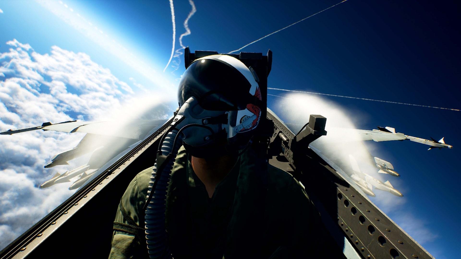 ACE COMBAT 8: WINGS OF THEVE, vue depuis le cockpit d'un chasseur au-dessus des nuages