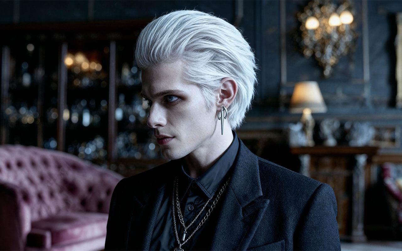 Drayk, le prince vampire de Fanta Halloween, dans un salon gothique