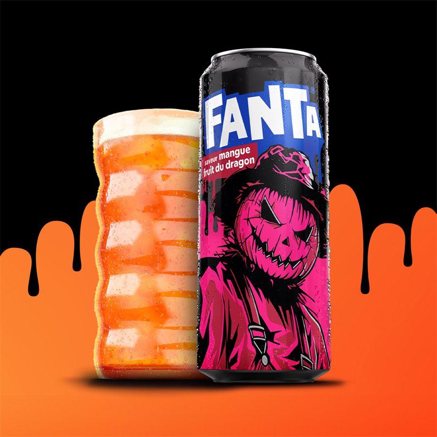 Canette de Fanta Mangue fruit du dragon à l'effigie de l'épouvantail Haystacks