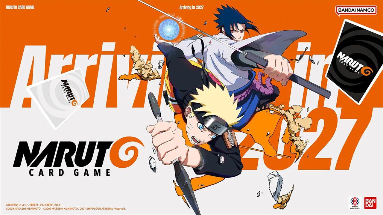 Affiche officielle du Naruto Card Game, avec Naruto et Sasuke
