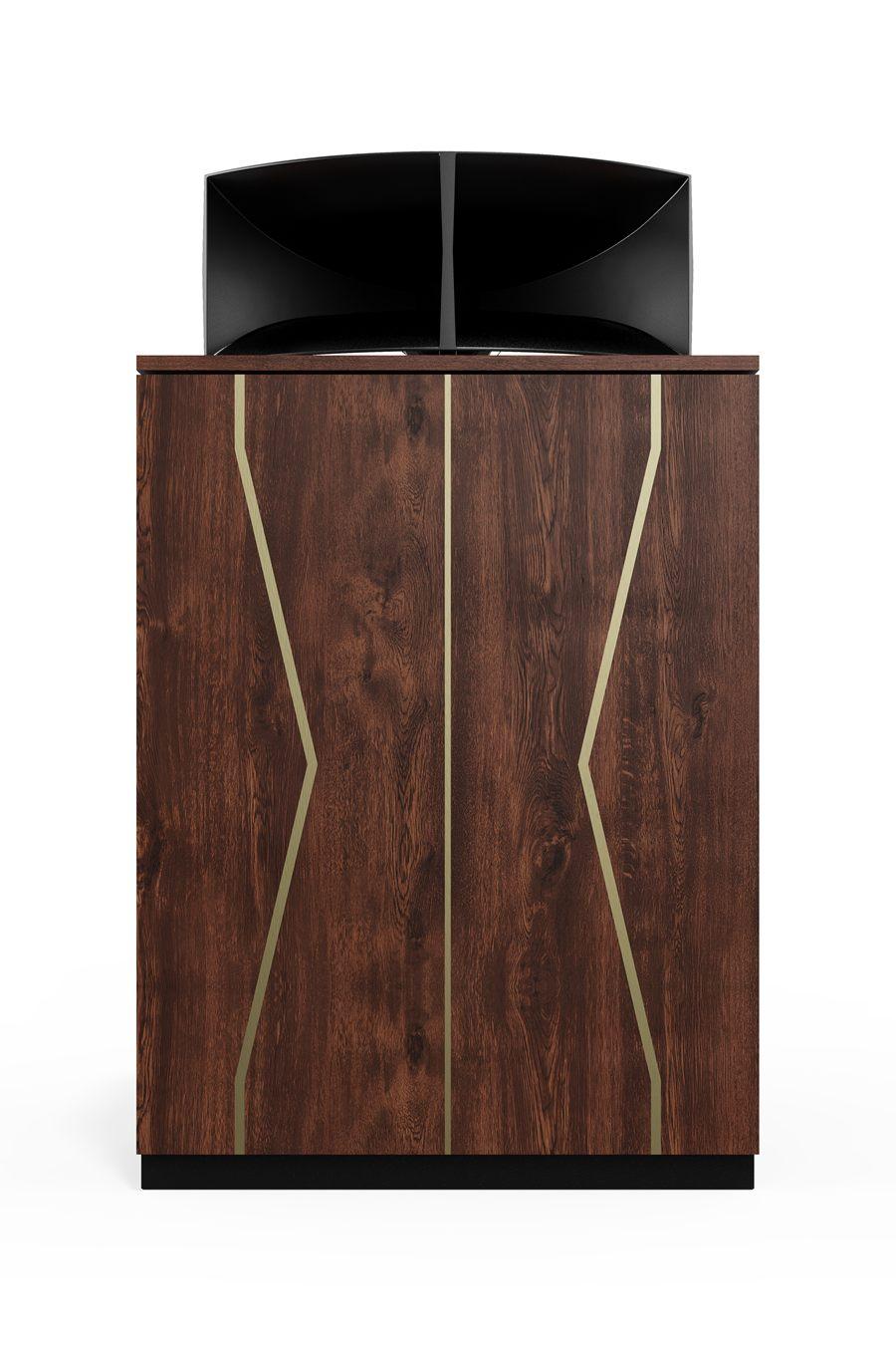 Klipschorn 80th anniversary de face, placage Tigerwood et filets de laiton