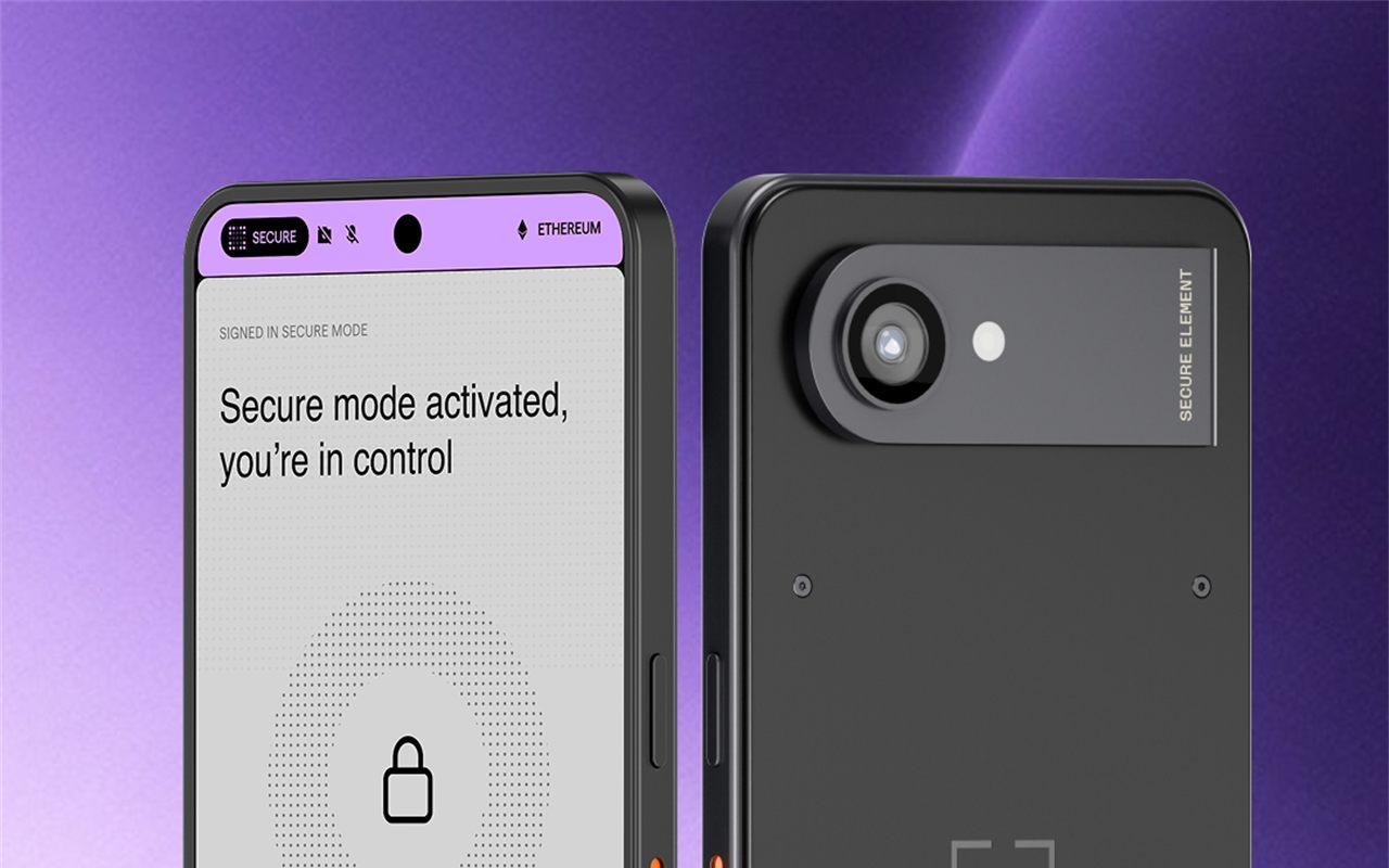 Barre sécurisée violette en haut de l'écran du Ledger Atom