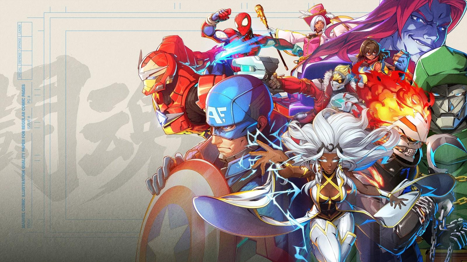 Marvel Tōkon: Fighting Souls, Captain America, Tornade, Iron Man et Spider-Man