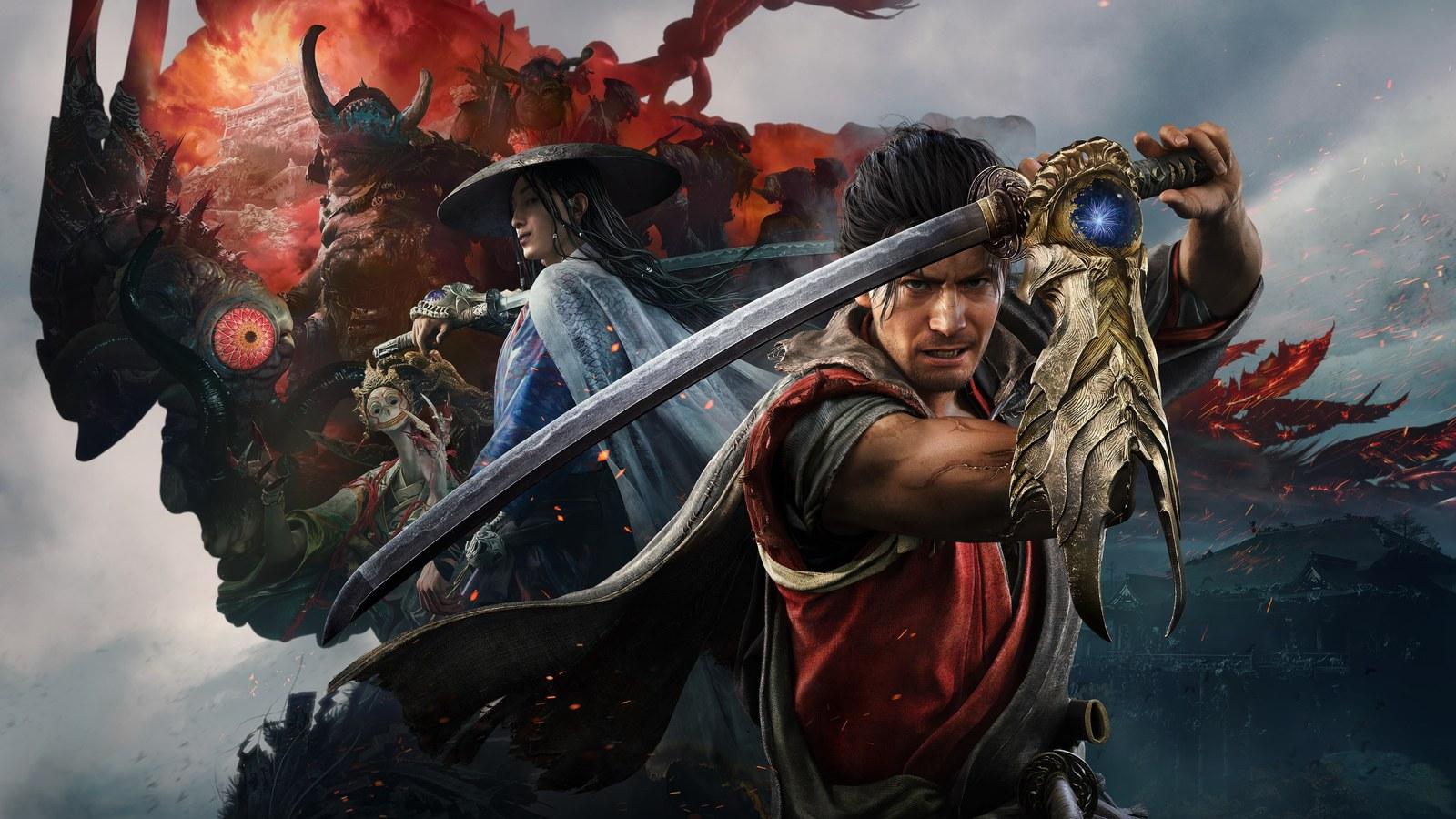 Onimusha: Way of the Sword, le héros sabre levé devant les Genma