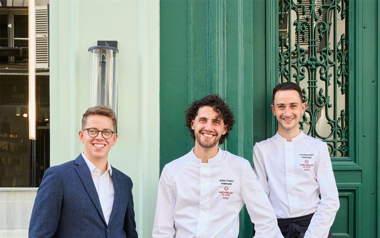 Thibault Blanche, Julian Patary et Louis Beaurepaire, les trois associés du restaurant Aldéhyde