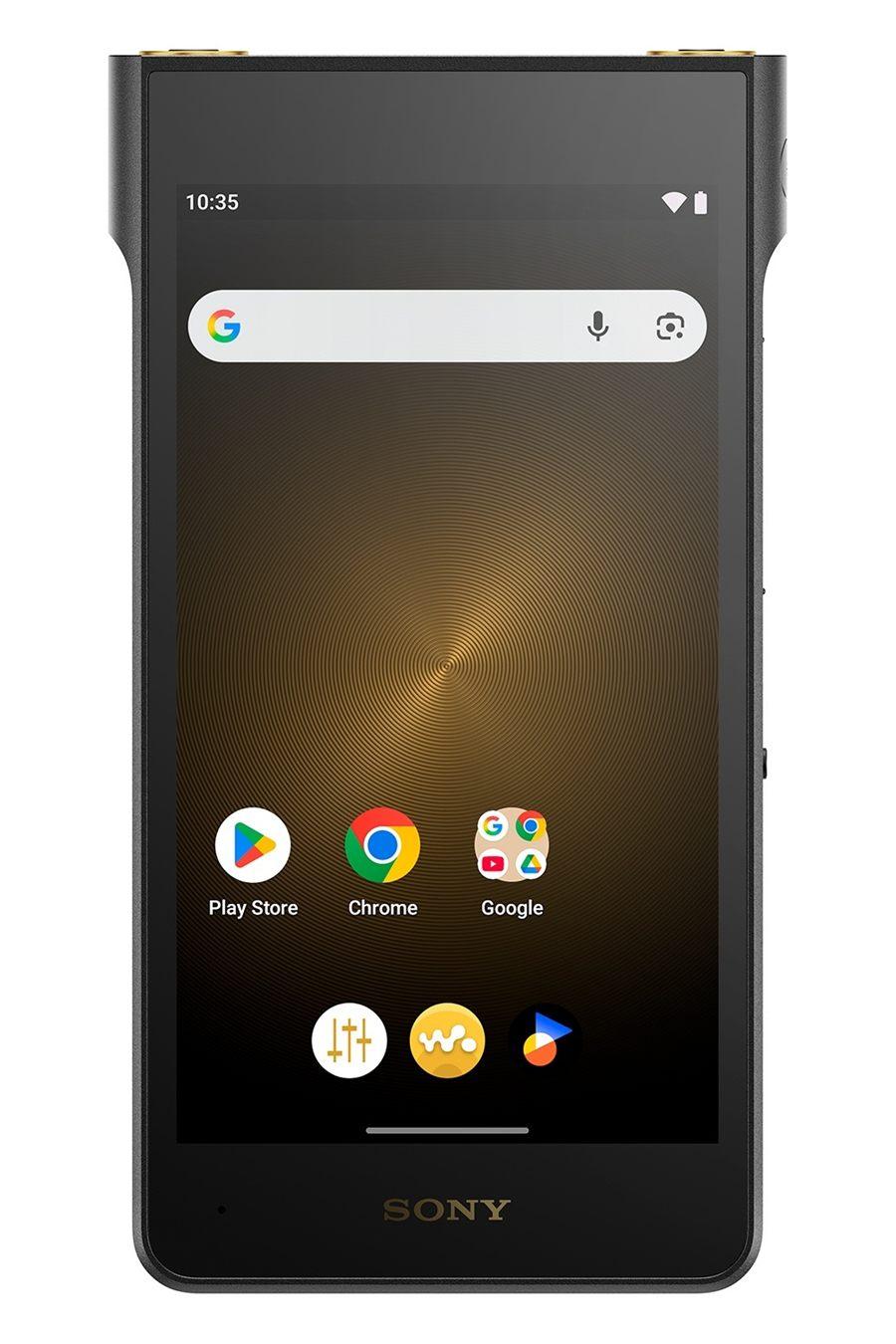 Écran d'accueil Android du Walkman NW-WM1AM3 et ses raccourcis d'applications