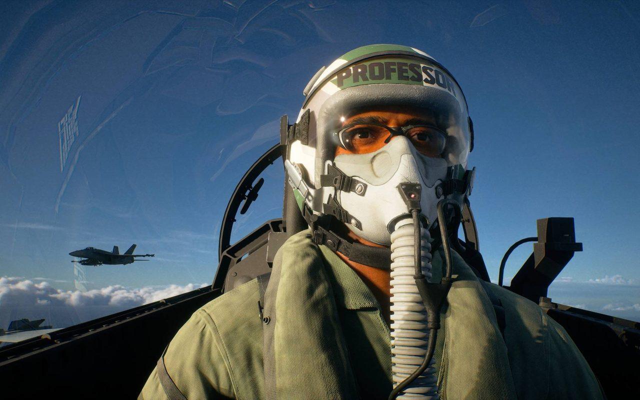 Baxter, indicatif Professor, en vol dans son cockpit