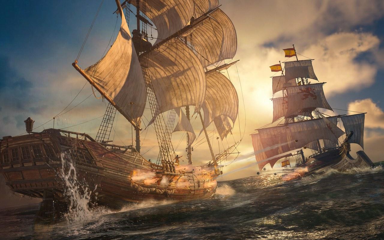Bataille navale au coucher du soleil dans Assassin's Creed Black Flag Resynced