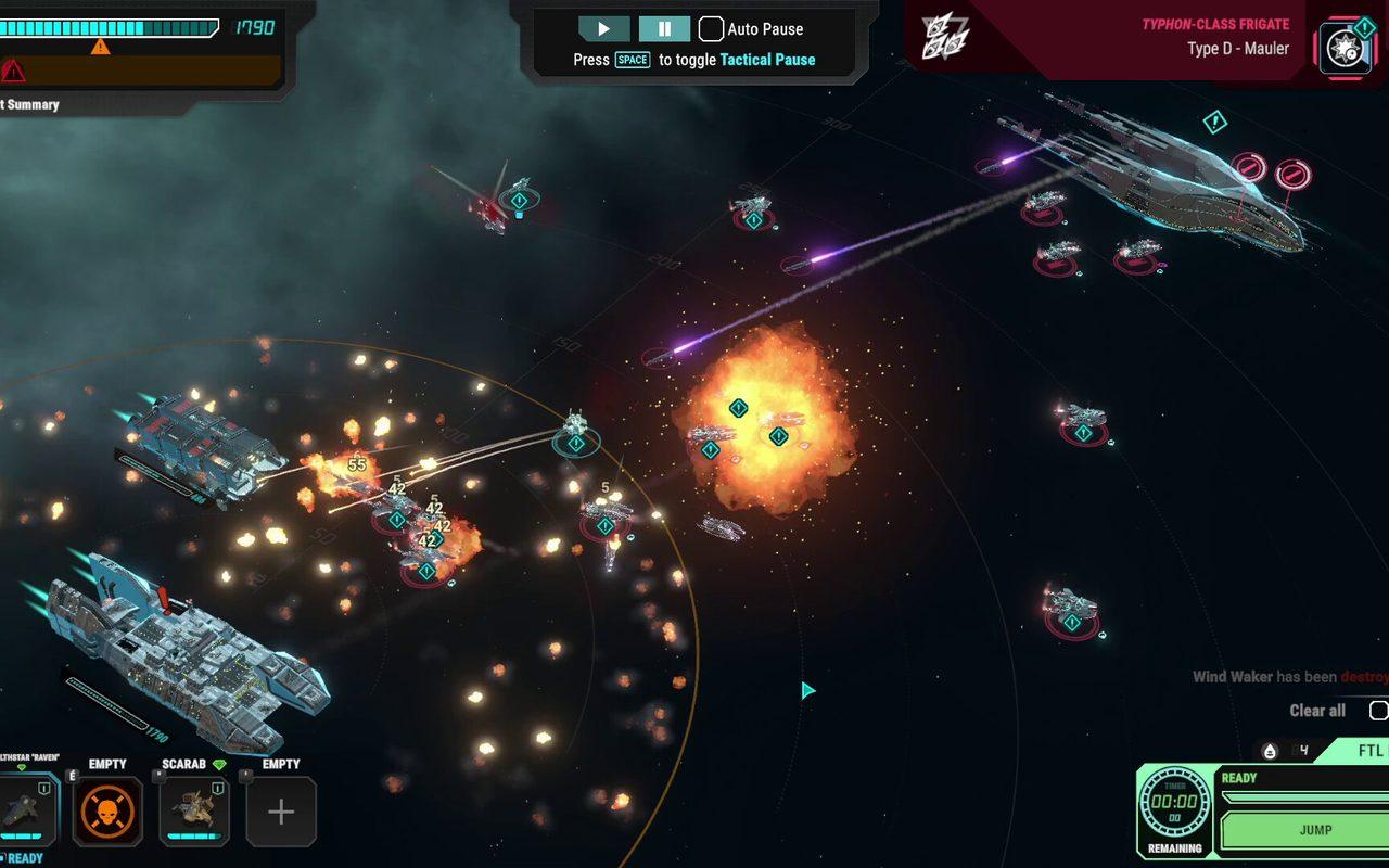 Explosions et tirs croisés au cœur d'une bataille spatiale contre les Cylons