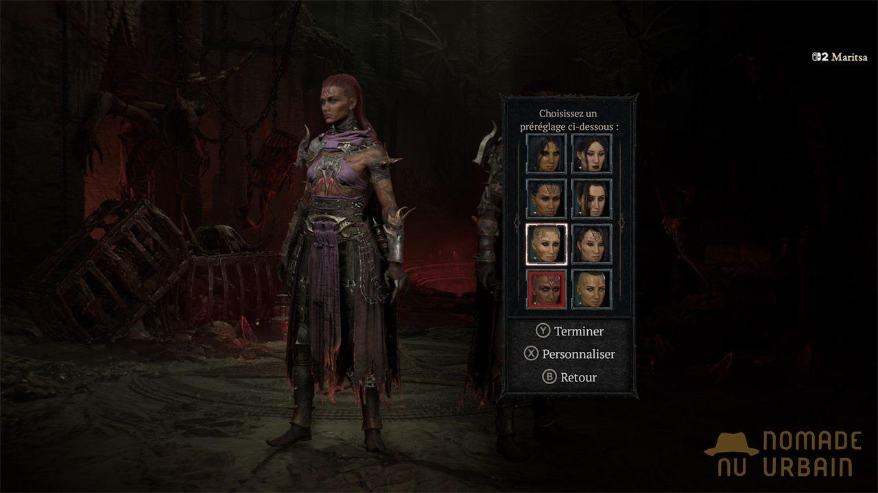 Création d'une Démoniste dans Diablo IV sur Nintendo Switch 2