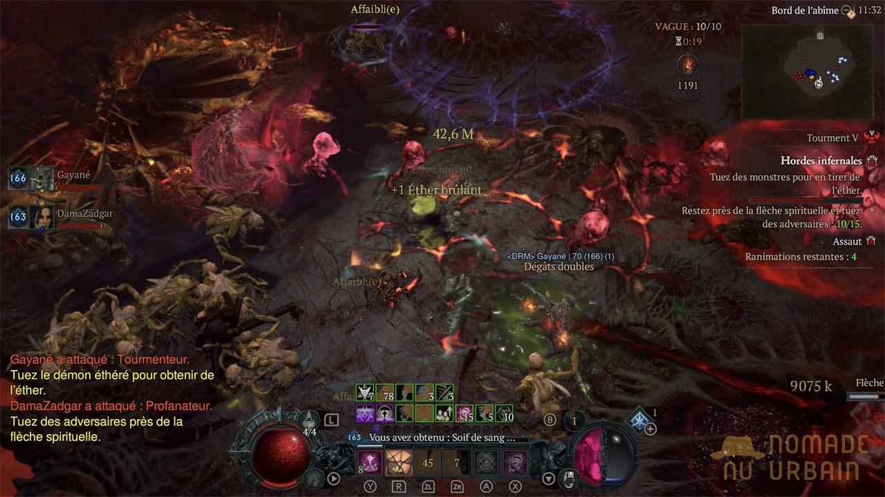 Une vague des Hordes infernales envahit l'écran dans Diablo IV sur Switch 2