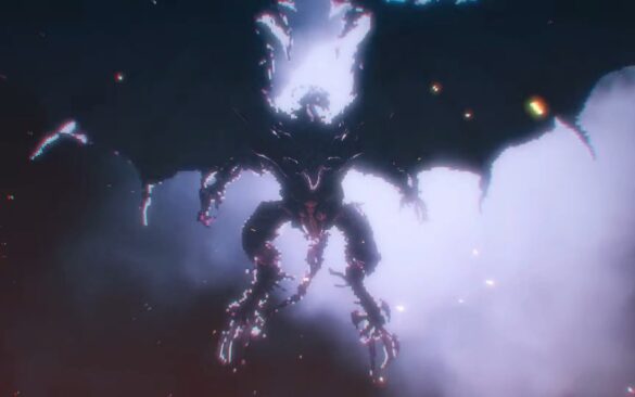 test-final-fantasy-resonance-creature-ailee-nomadeurbain Une créature ailée surgit des nuages dans un éclat de lumière, dans Final Fantasy Resonance