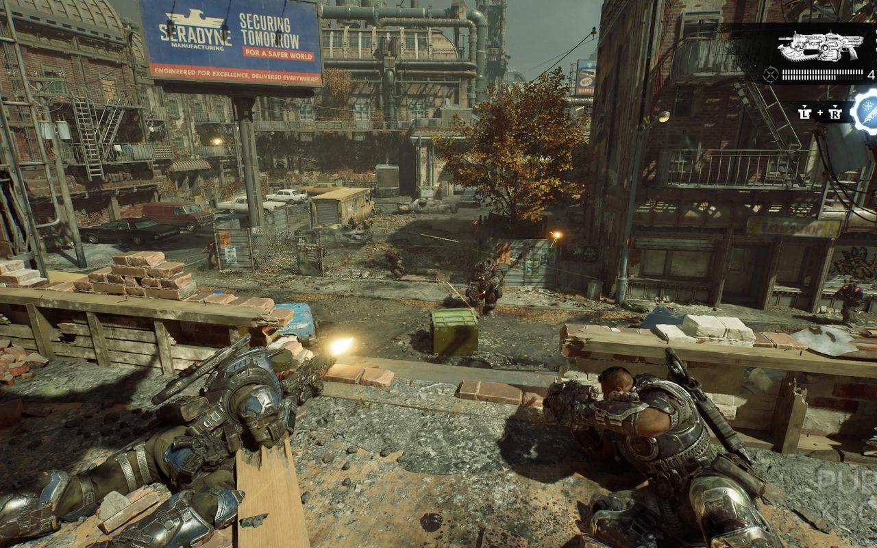 Rue de Kalona en ruines sous Unreal Engine 5 dans Gears of War: E-Day