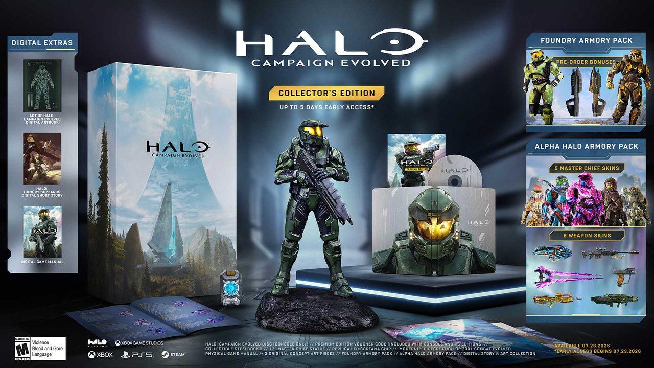 Contenu de l'édition collector de Halo: Campaign Evolved, statue du Major et puce de Cortana