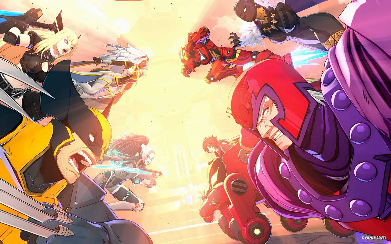Wolverine, Magik, Tornade et Danger face à Magnéto et son équipe dans Marvel Tōkon: Fighting Souls