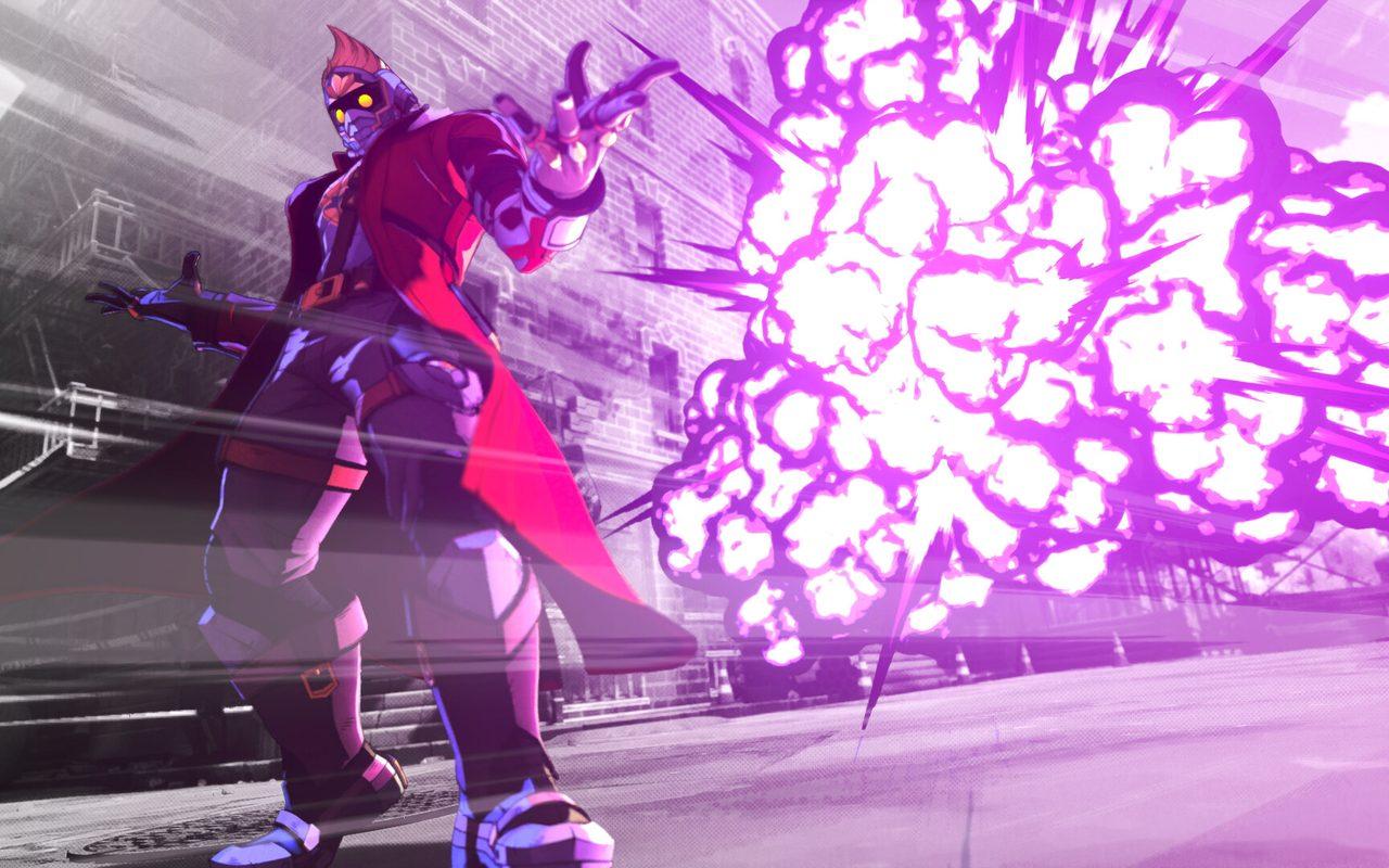 Star-Lord déclenche une super attaque dans une explosion violette