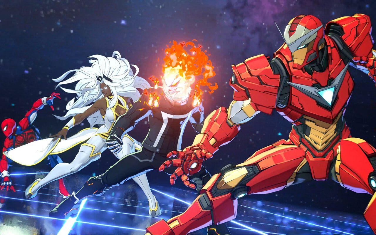 Spider-Man, Tornade, Ghost Rider et Iron Man prêts au combat