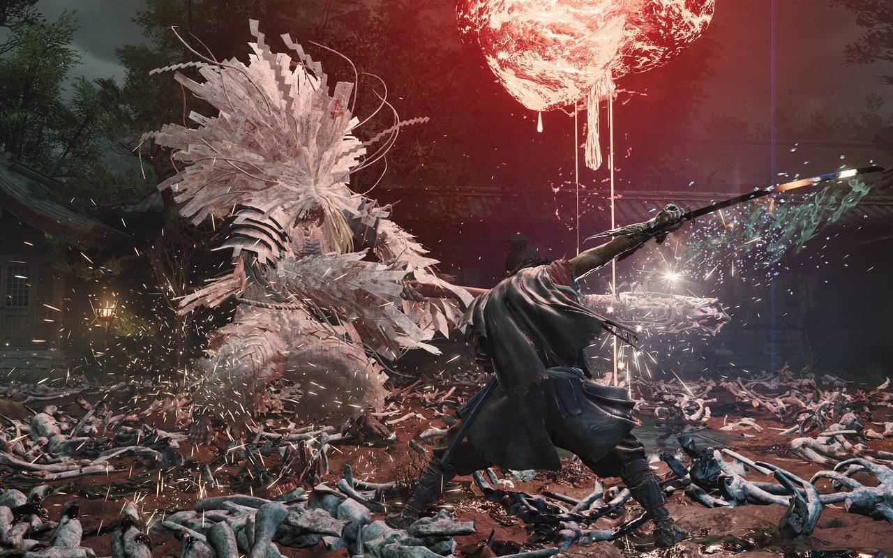 Musashi affronte un Genma aux plumes blanches armé d'une lance